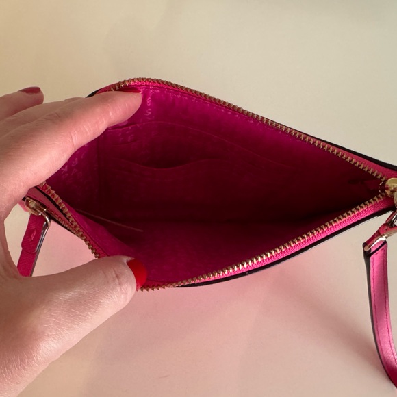 KATE SPADE | Zipper Wallet Wristlet Clutch Purse Pink Gold Leather Like New - Picture 3 of 8